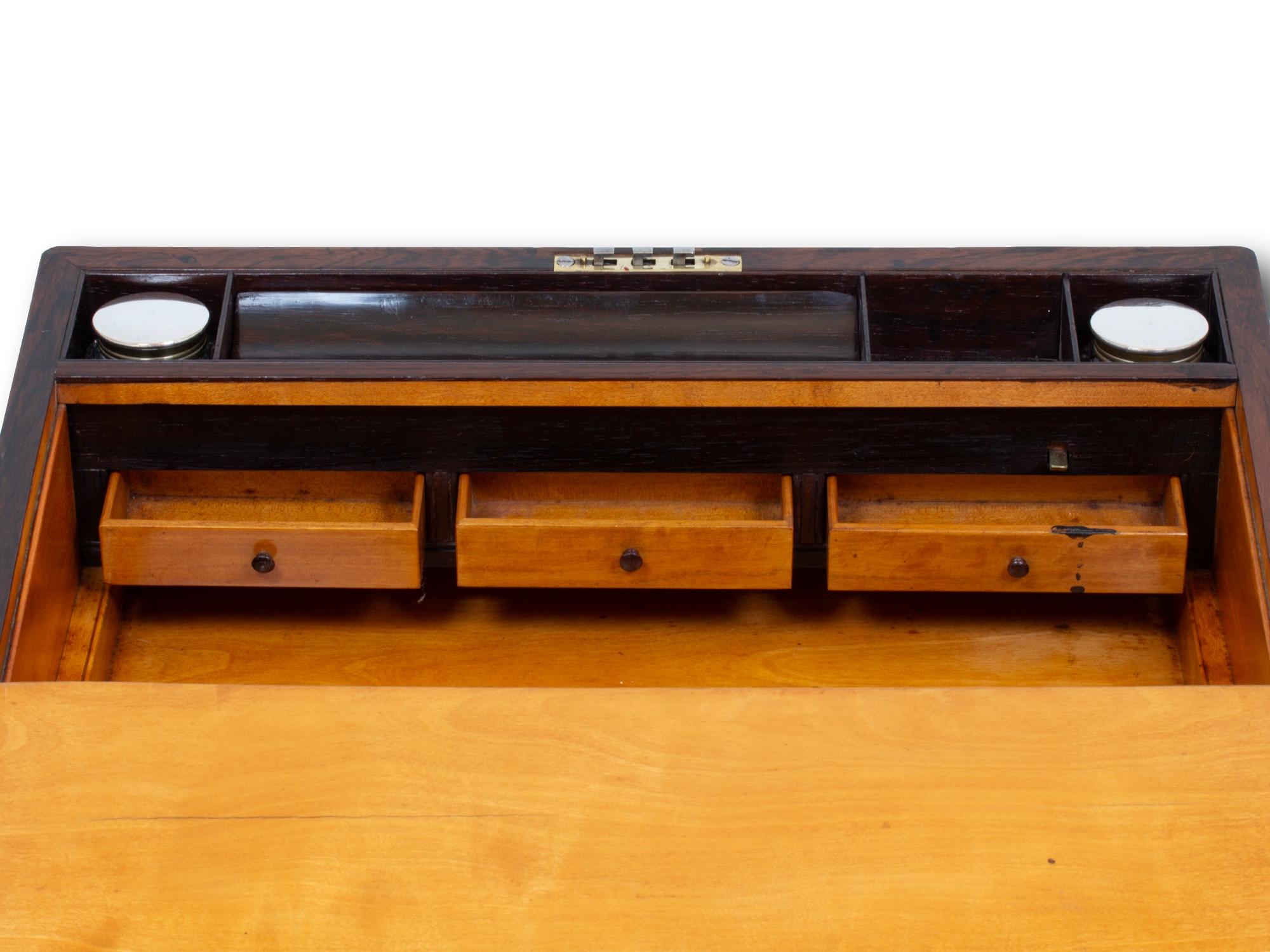 Antiker Palisander-Schreibkasten mit Intarsien von Hausburg im Angebot 12