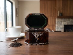 Antique English Edwardian Tortoiseshell Tea Caddy by Martin Hall & Co