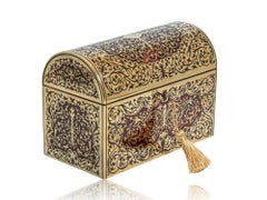 Antique English Victorian Boulle Stationery Box by J. C. Vickery and Leuchars