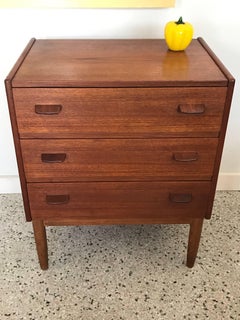 Poul Volther Danish Small Chest 1960s FDB Mobler Denmark Teak and Oak