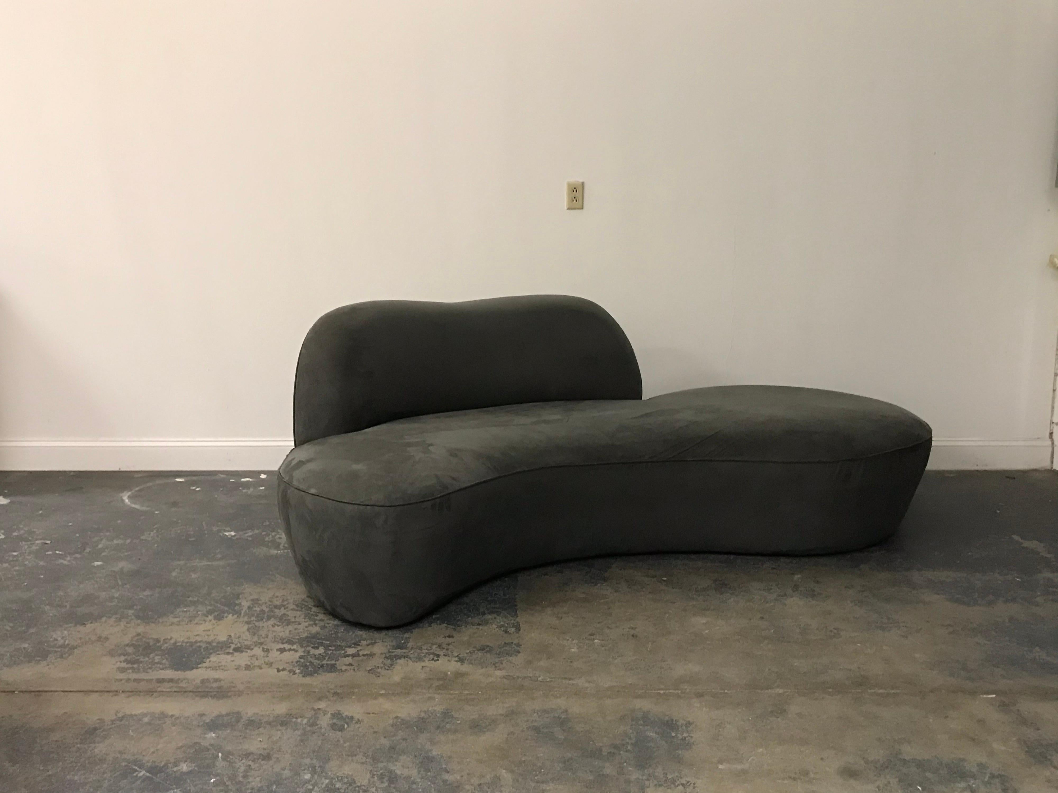 Contemporary Vladimir Kagan “Zoe” Freeform Sofa, Organic Modernist, Microfiber