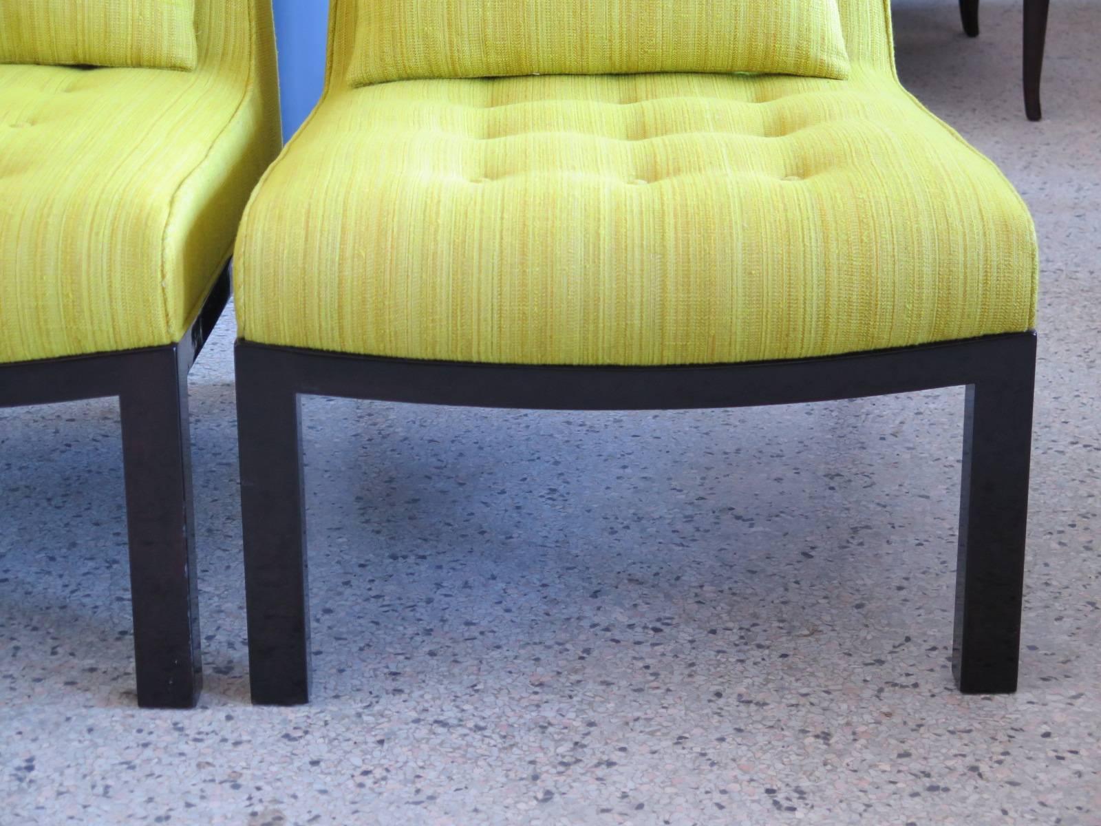 Mid-20th Century Pair of Edward Wormley for Dunbar Slipper Chairs For Sale