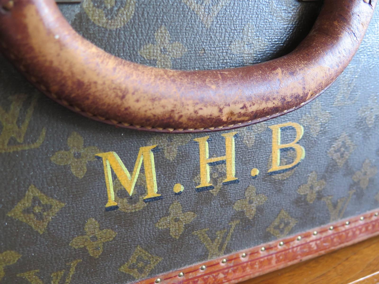 A rare and nicely patinated, Louis Vuitton travel case, circa 1940s, Vichy, France.