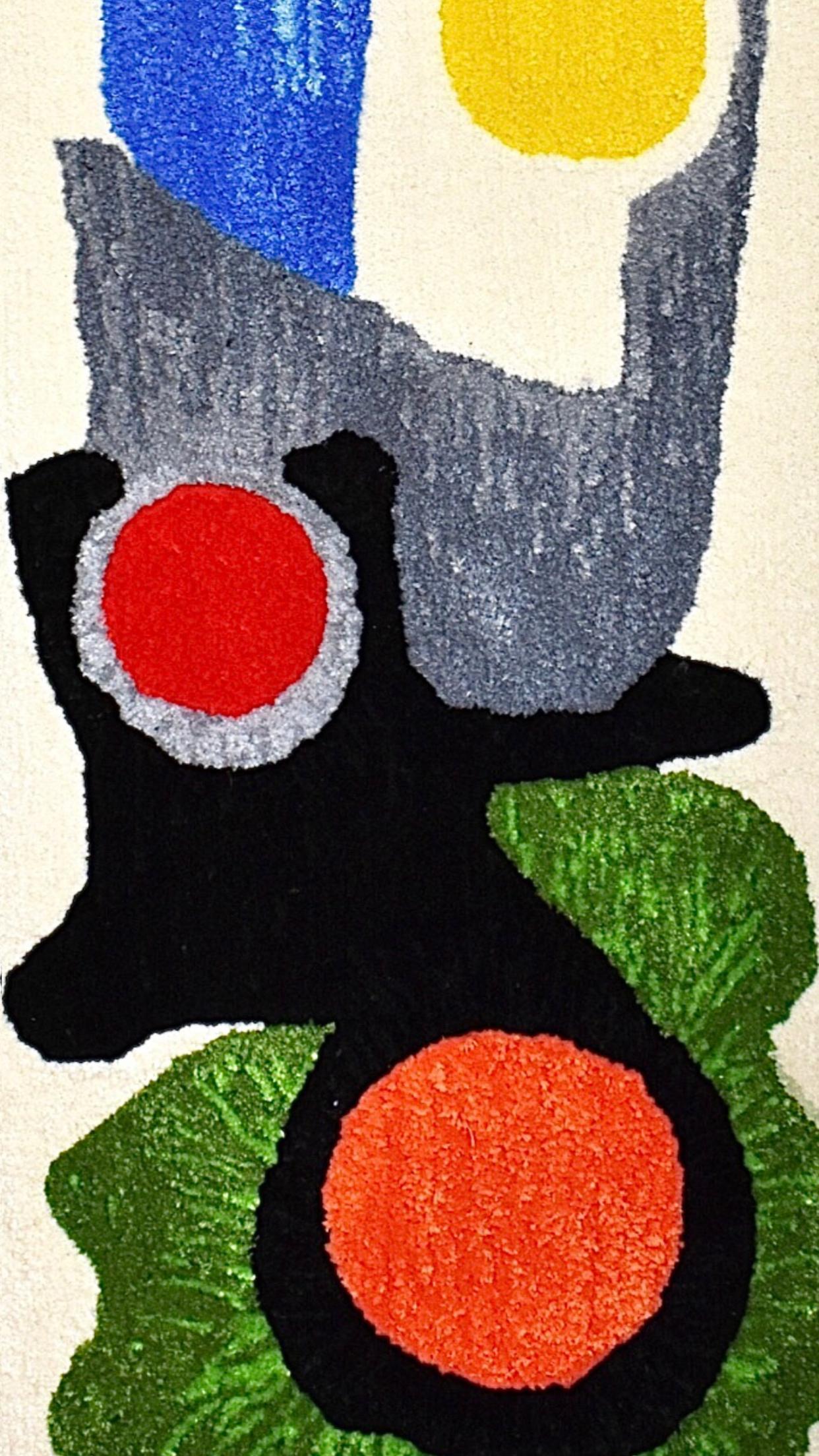 Handmade Rya Rug Type Insp Calder Miro Matisse Modern Art Wall Hanging Tapestry (amerikanisch) im Angebot