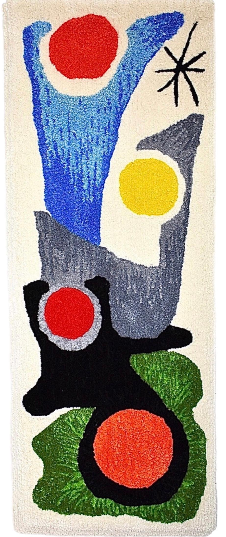 Handmade Rya Rug Type Insp Calder Miro Matisse Modern Art Wall Hanging Tapestry im Angebot 1