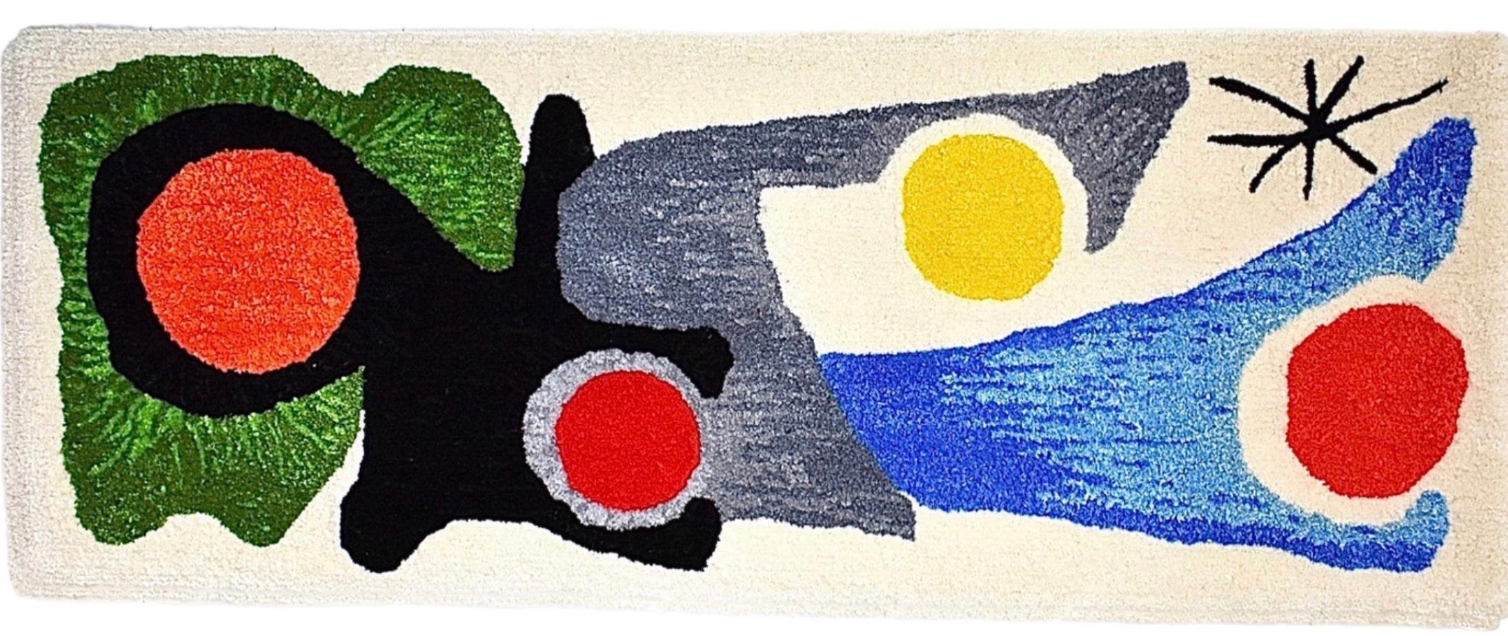 Handmade Rya Rug Type Insp Calder Miro Matisse Modern Art Wall Hanging Tapestry im Angebot 4