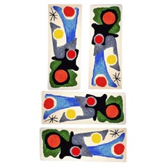 Handmade Rya Rug Type Insp Calder Miro Matisse Modern Art Wall Hanging Tapestry