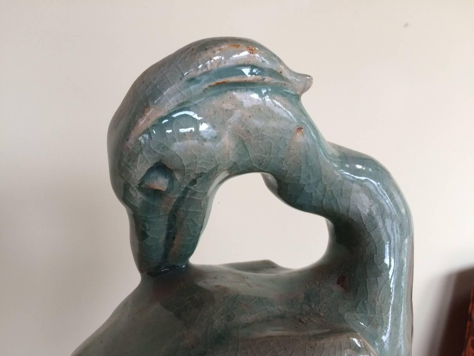 Art Deco Royal Copenhagen Heron Sculpture For Sale