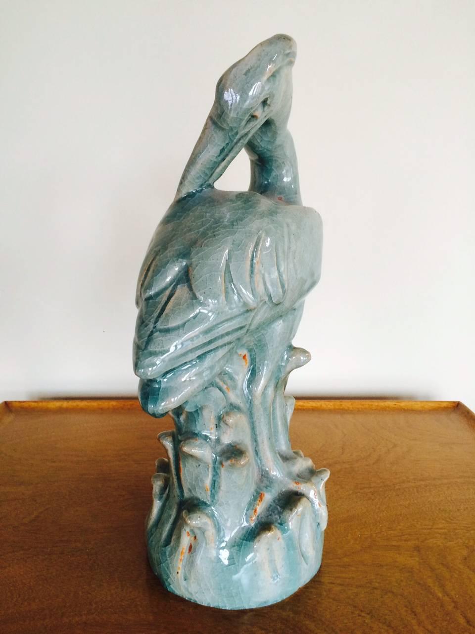 Royal Copenhagen Heron Sculpture In Good Condition For Sale In St.Petersburg, FL
