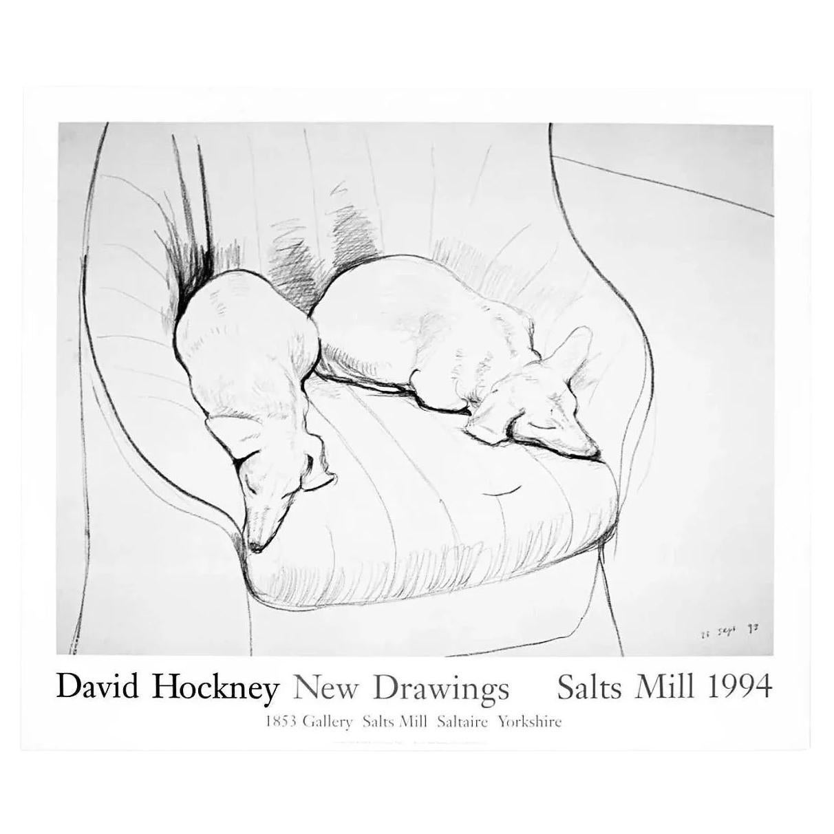 David Hockney Dackel Doxie Hund Ausstellung Lithographie Poster im Angebot