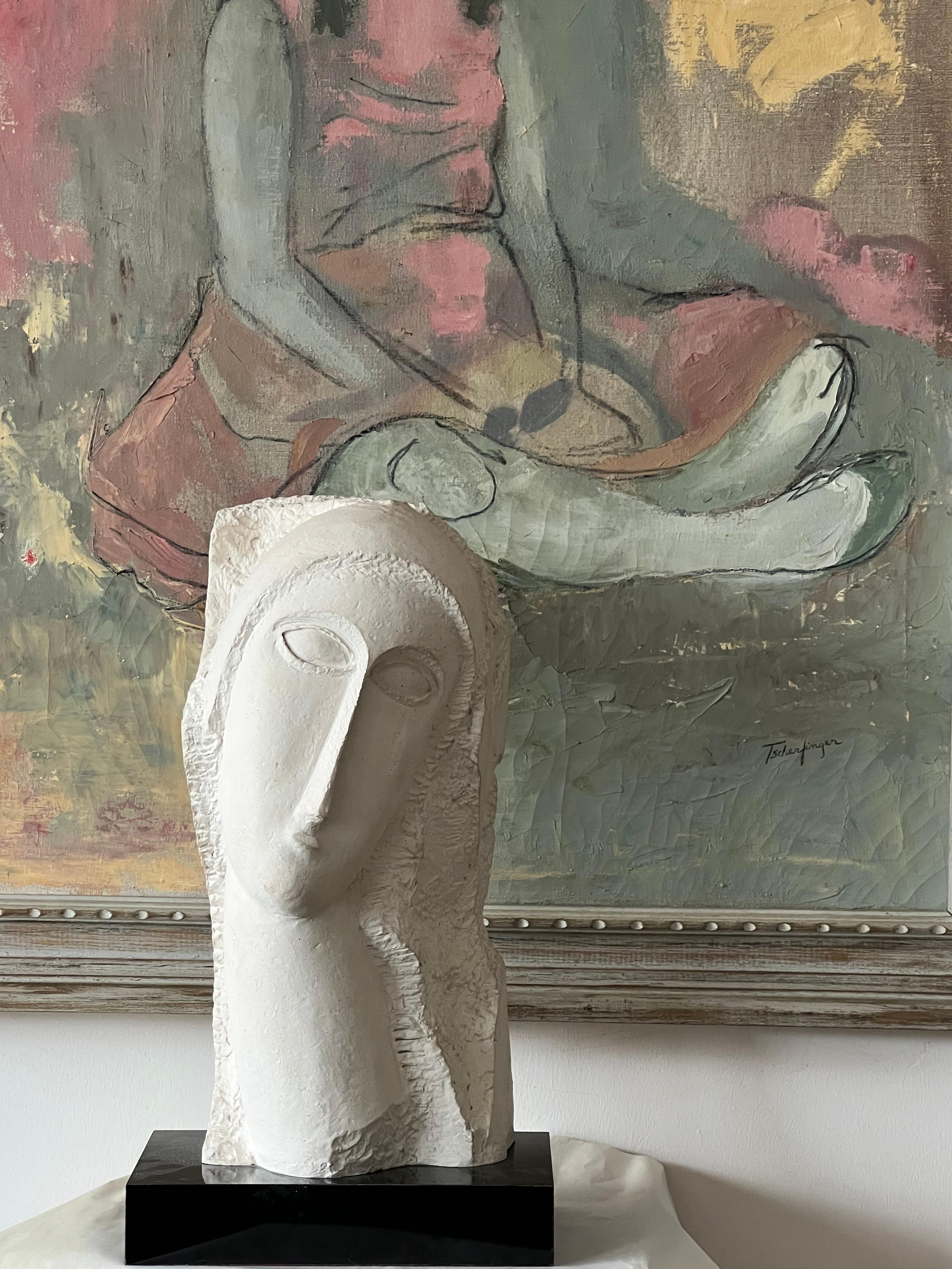 Moderno Scultura in stile Modigliani del 1985 circa Tete in vendita