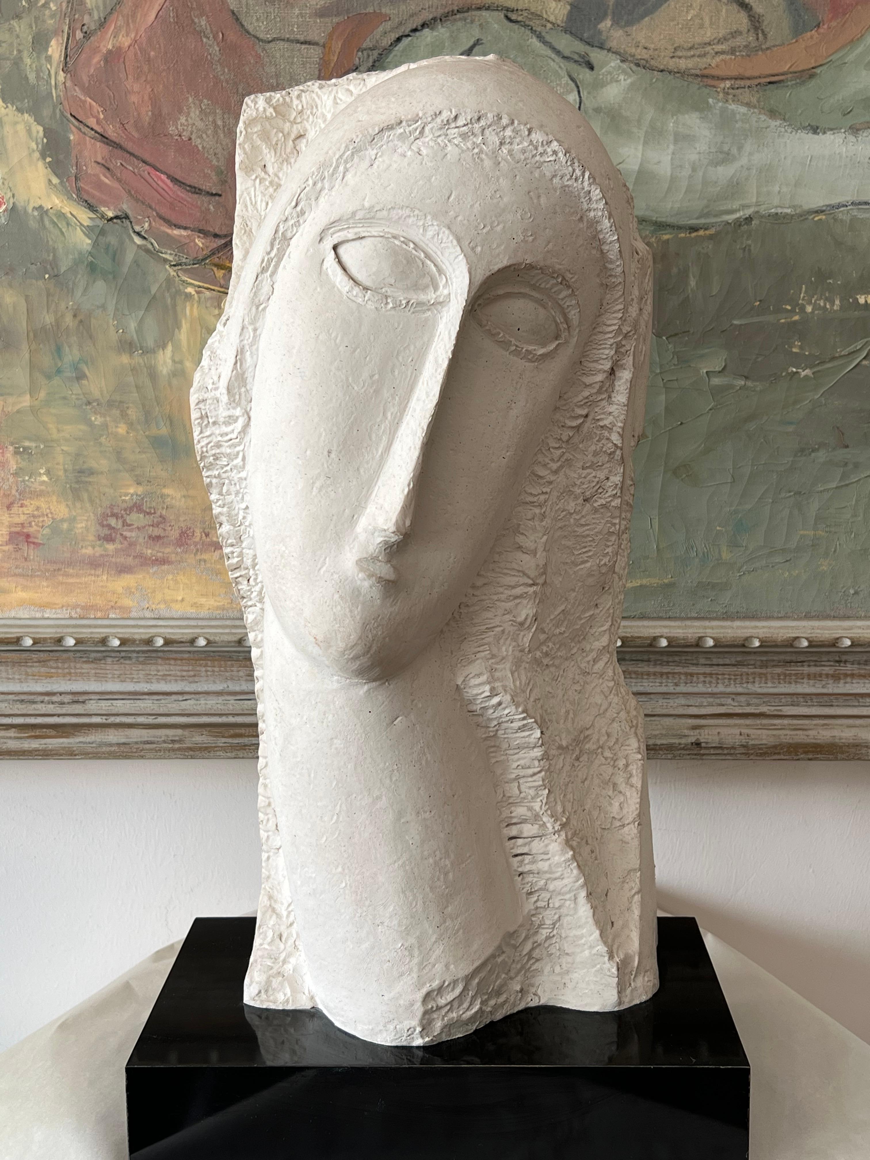 Americano Scultura in stile Modigliani del 1985 circa Tete in vendita