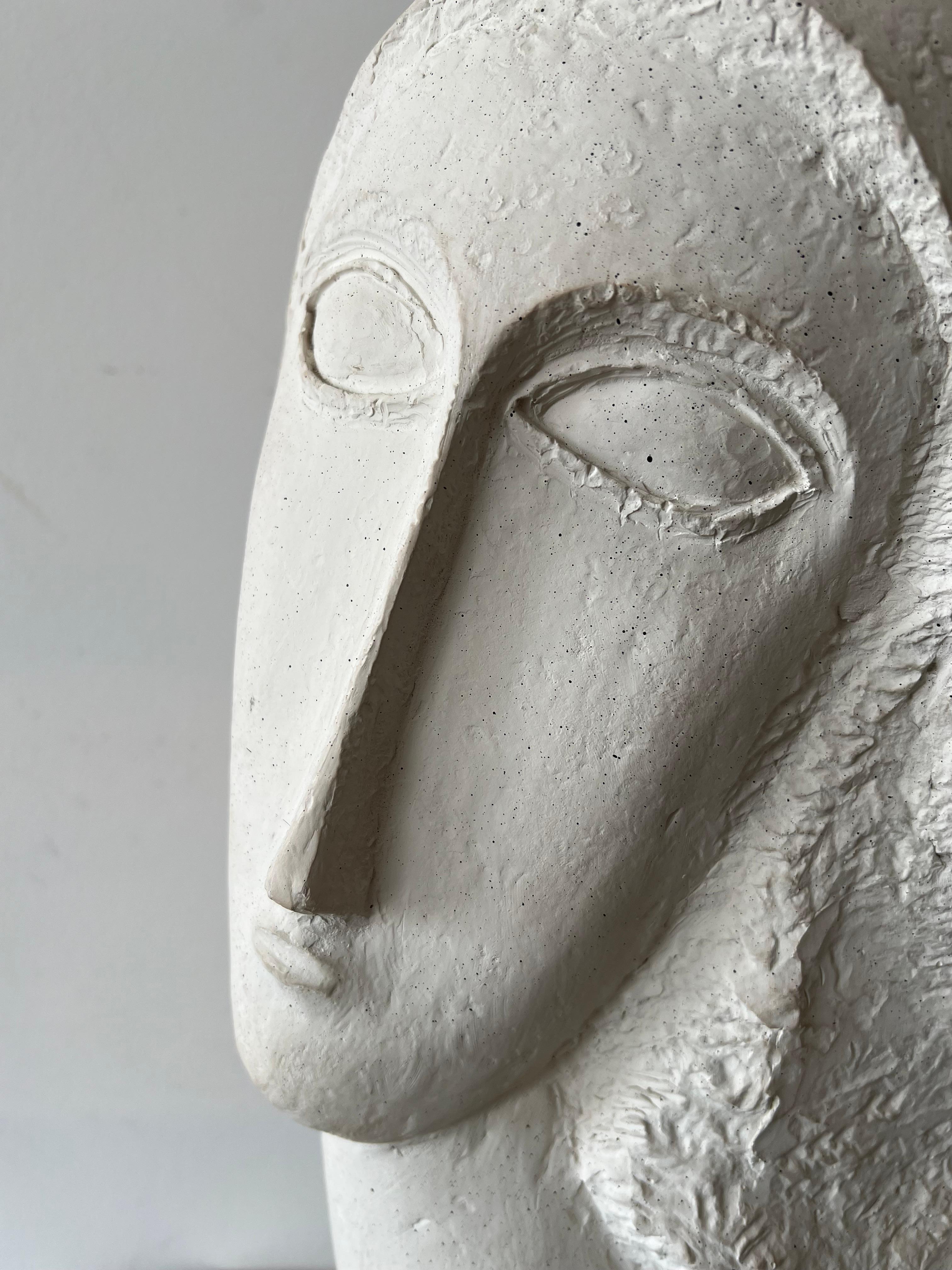 Scultura in stile Modigliani del 1985 circa Tete in vendita 3