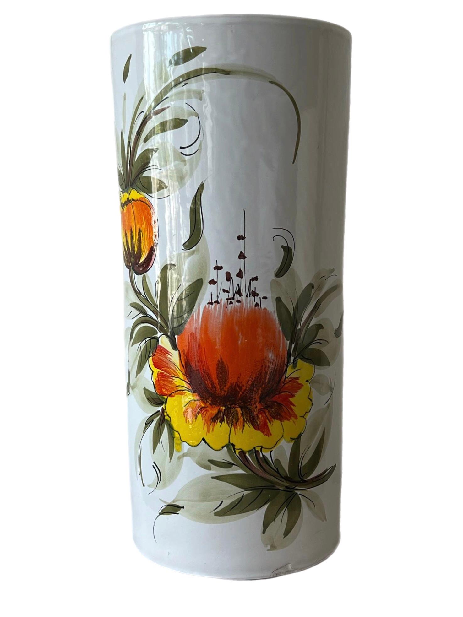 Portaombrelli in ceramica anni '70 dipinto a mano in vendita 4