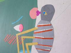 Misaki Kawai Collage on Canvas circa 2005 "Spider Kiss"