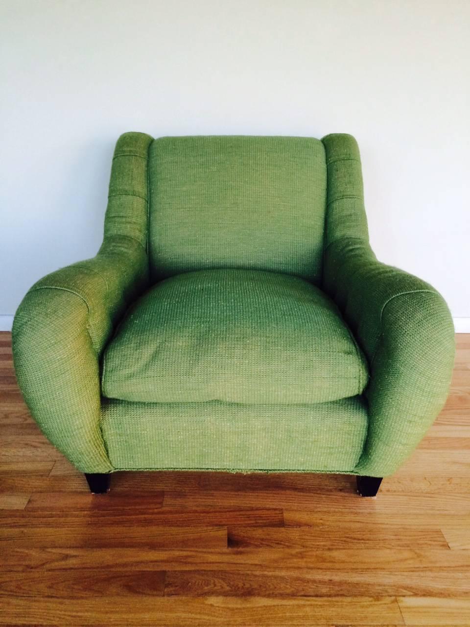 Modern Rare James Mont Upholstered Lounge Chair For Sale