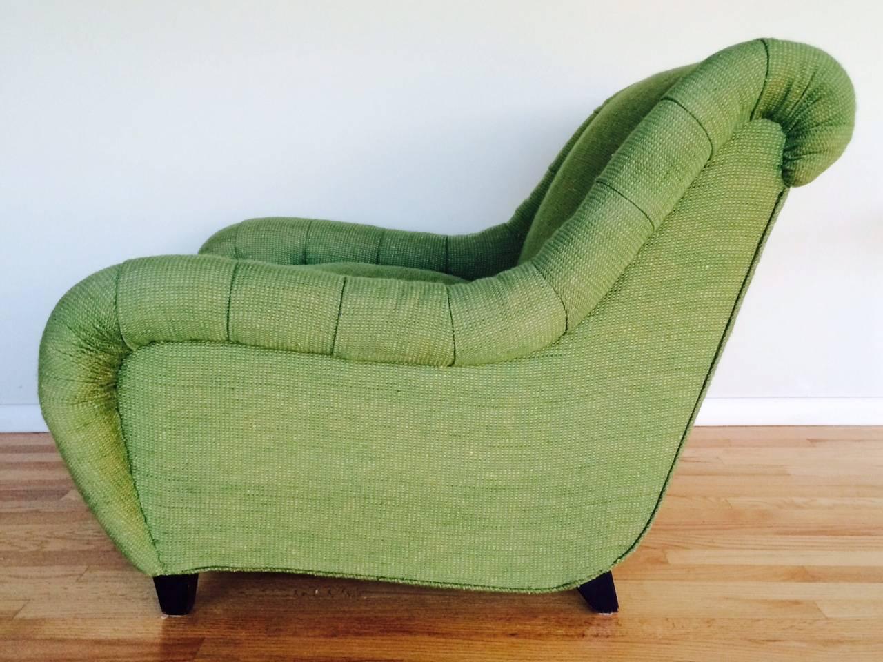 American Rare James Mont Upholstered Lounge Chair For Sale