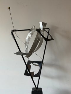 Curtis Jere Kinetic Abstract Sculpture Steel Industrial MCM 1996 Post Modern