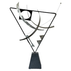 Curtis Jere Kinetic Abstract Sculpture Steel Industrial MCM 1996 Post Modern