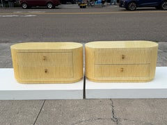 Enrique Garcel Tessellated Oval Dressers Night Stands Art Deco Style