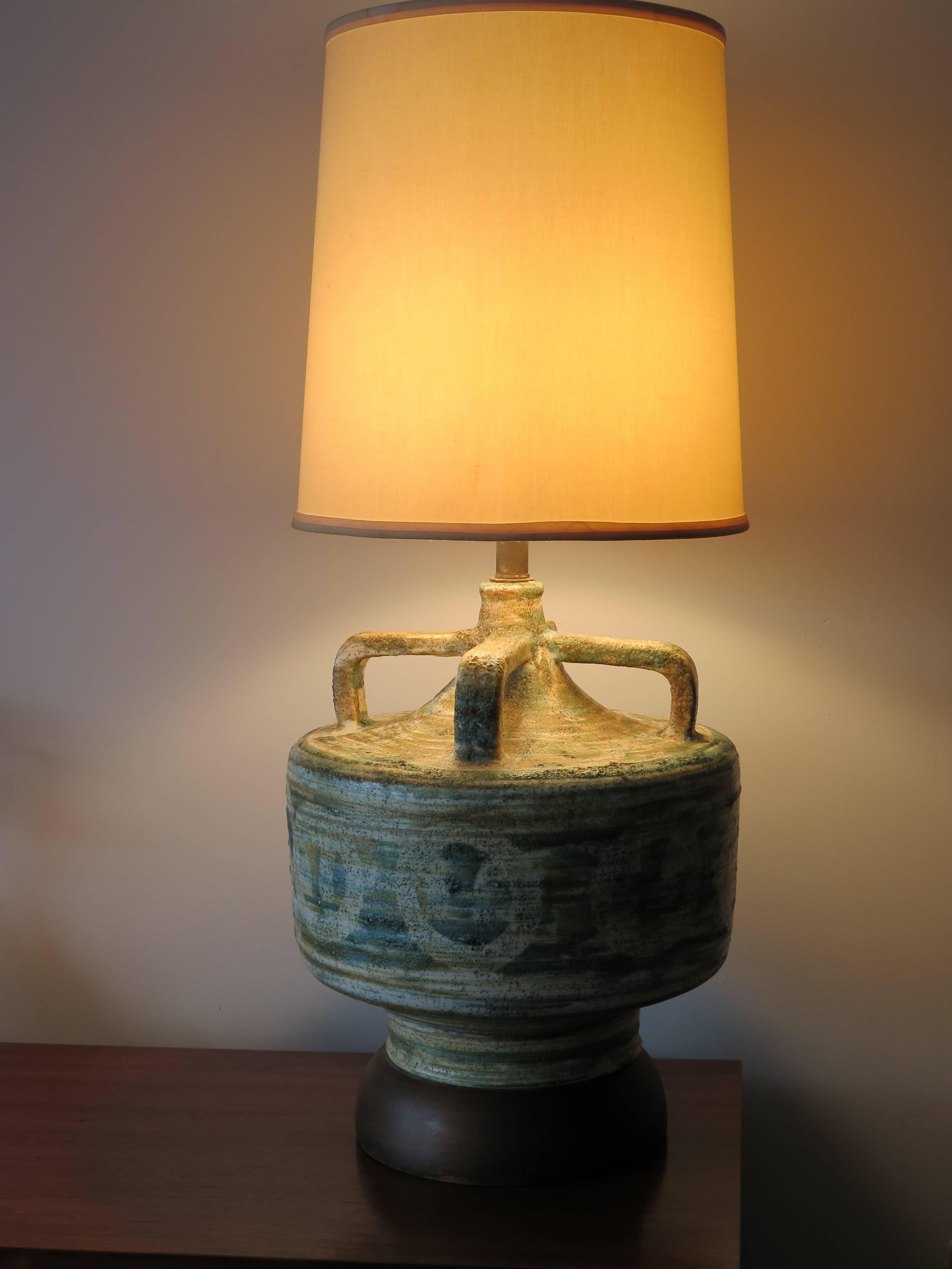 Mid-Century Modern Large Raymor Ceramic Lamp, 1950s
