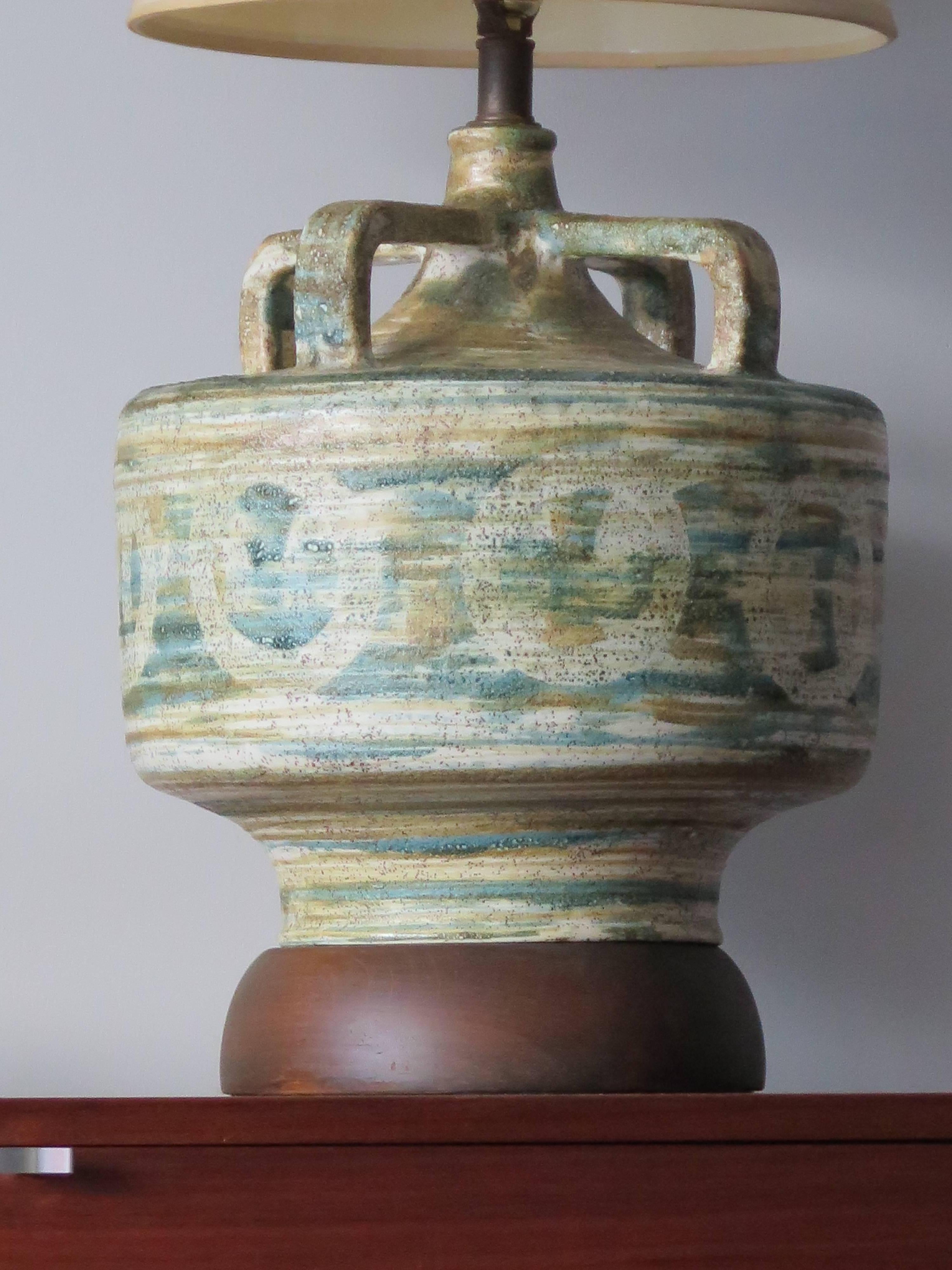 Italian Large Raymor Ceramic Lamp, 1950s