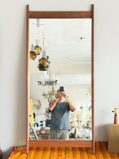 Unusual 1950's Mirror Walnut Mid Century