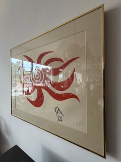 Alexander Calder, «Sunburst», litografía de Braniff Airways, 1974