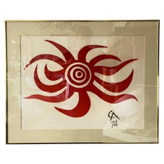 Alexander Calder, « Sunburst », lithographie, Braniff Airways, 1974
