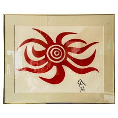 Alexander Calder "Sunburst" Lithograph Braniff Airways 1974