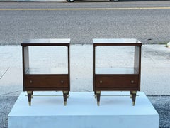 A Pair Of Classic Mid Century Night Stands Open Backs Walnut Ca' 1960's