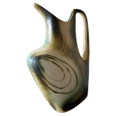 Large Modernist Ceramic Pitcher By Harsa Israel Ca' 1950's Mid Century