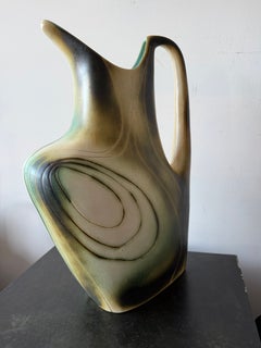 Large Modernist Ceramic Pitcher By Harsa Israel Ca' 1950's Mid Century