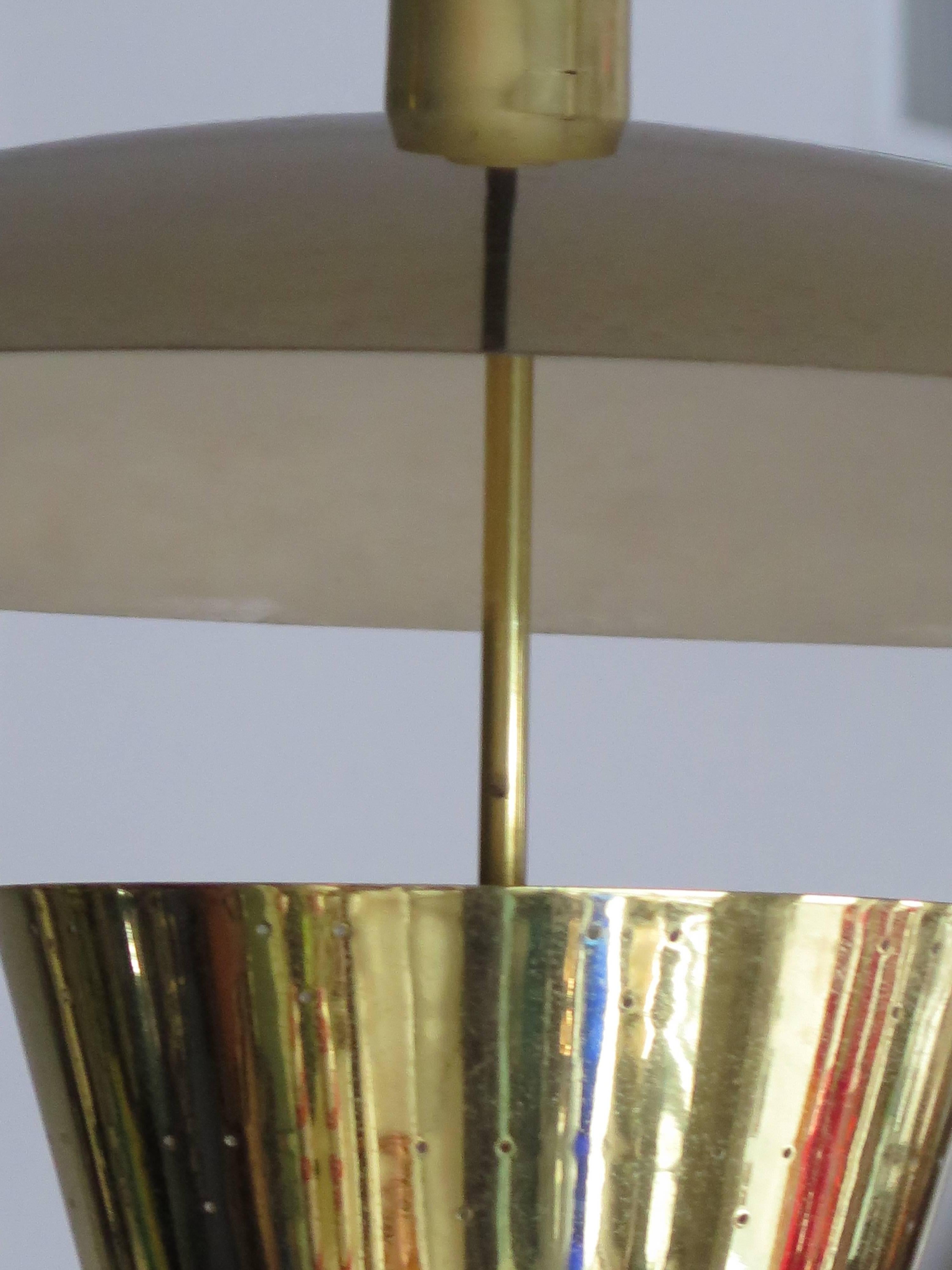 Brass Pendant Adjustable Lamp  In Good Condition For Sale In St.Petersburg, FL