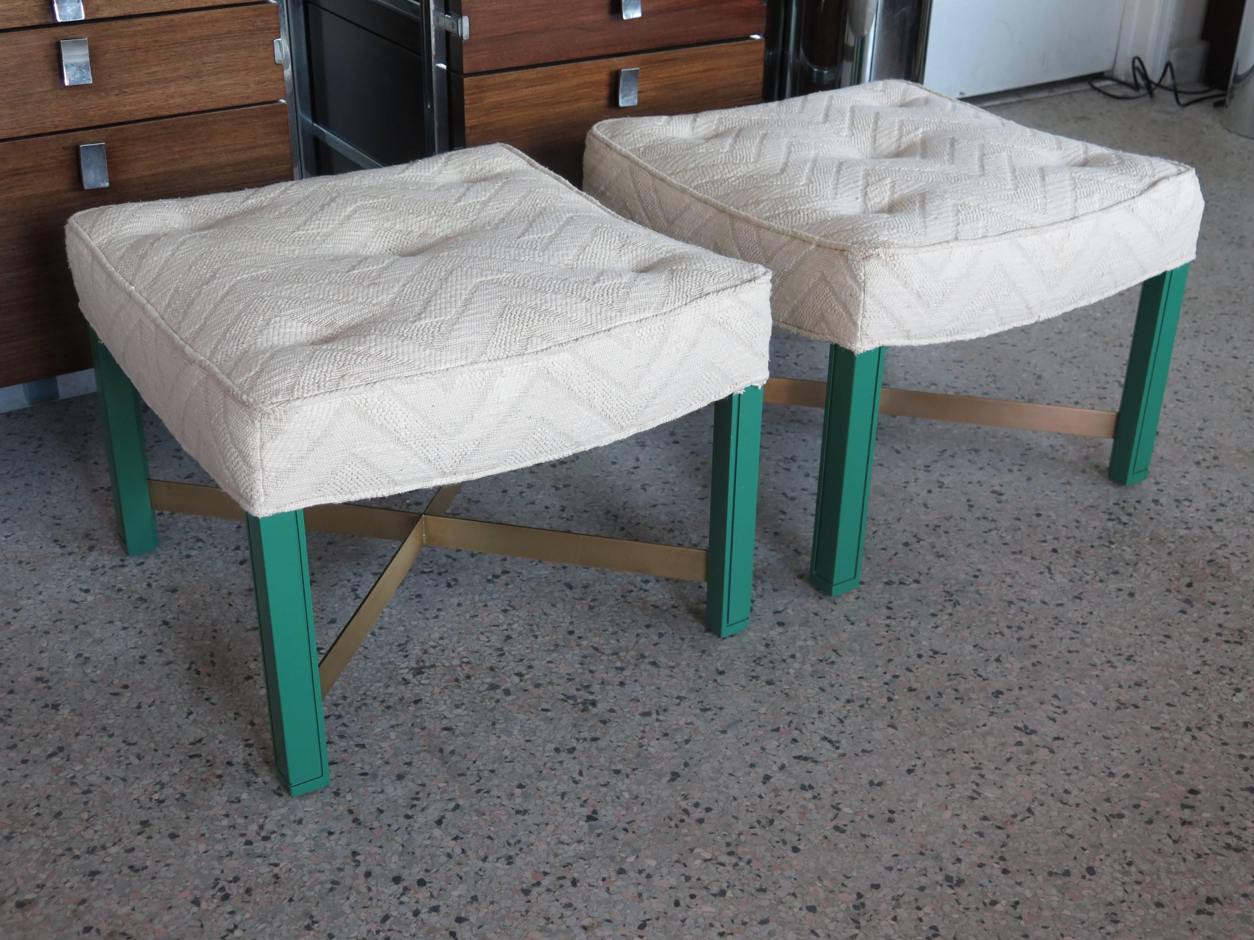 Mid-20th Century Pair of Paul Laszlo Ottomans For Sale