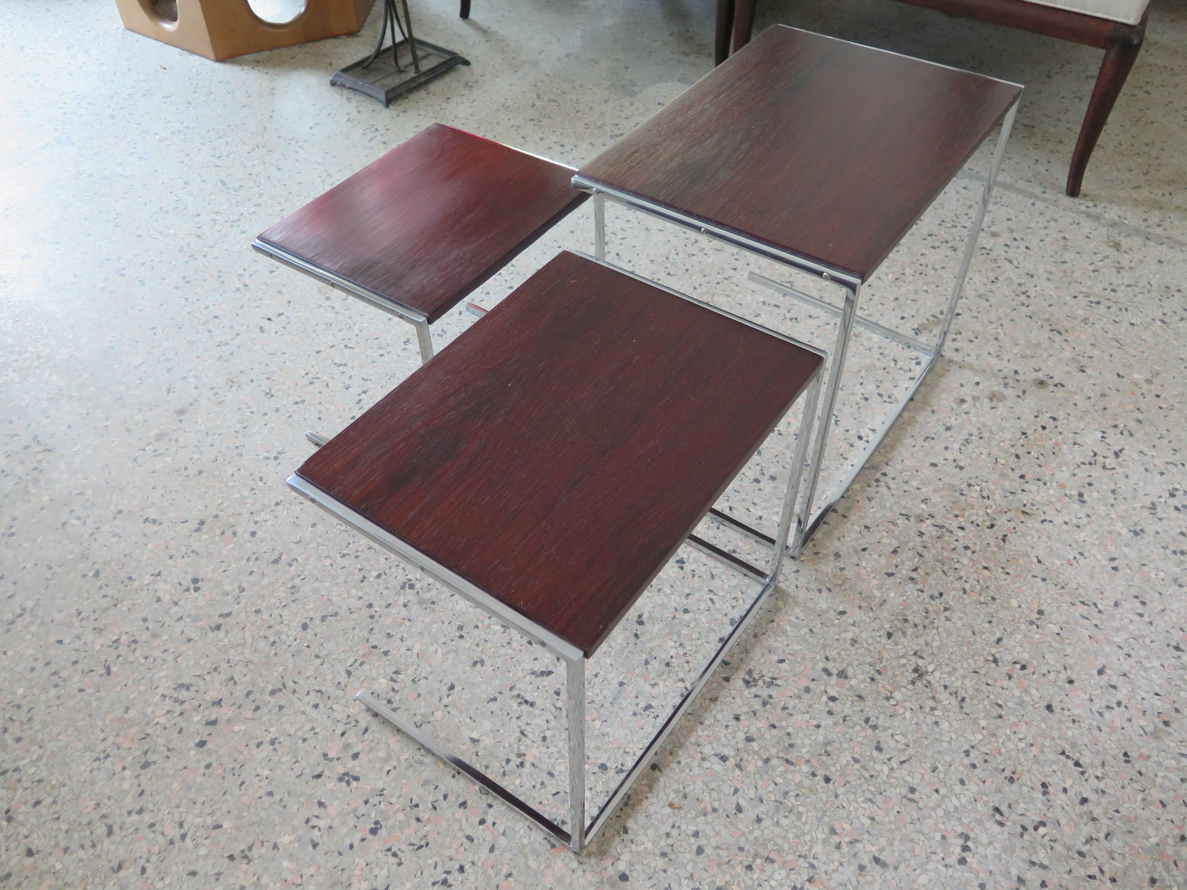 Set of Rosewood Nesting Tables For Sale 1