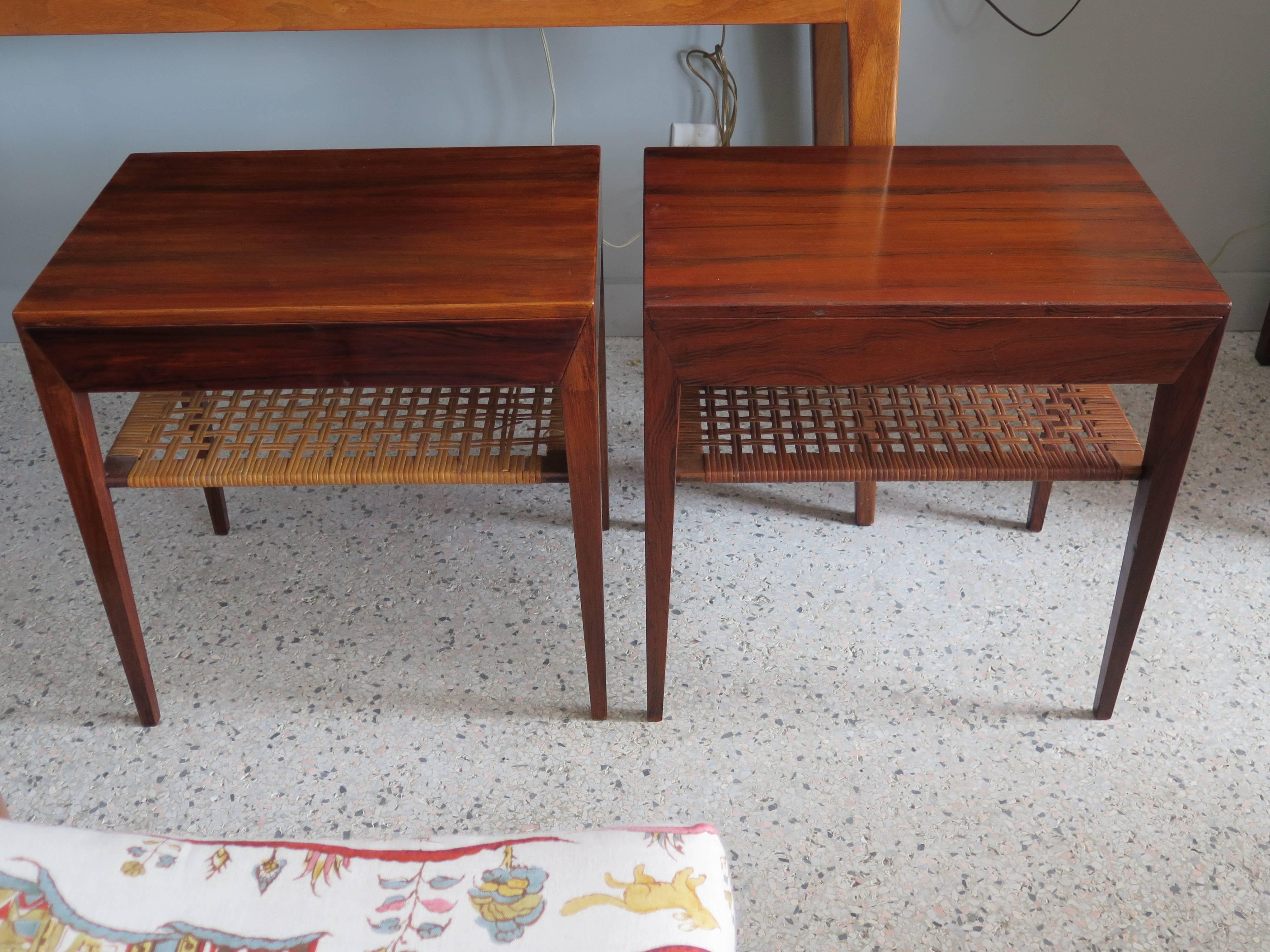 Mid-20th Century Pair of Severin Hansen End Tables or Nightstands for Haslev