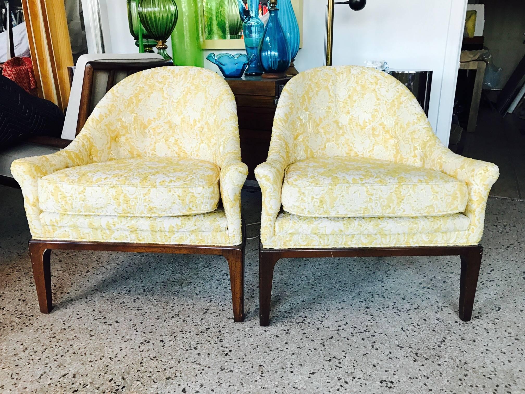 Modern Pair of Elegant Tub Chairs by Henredon