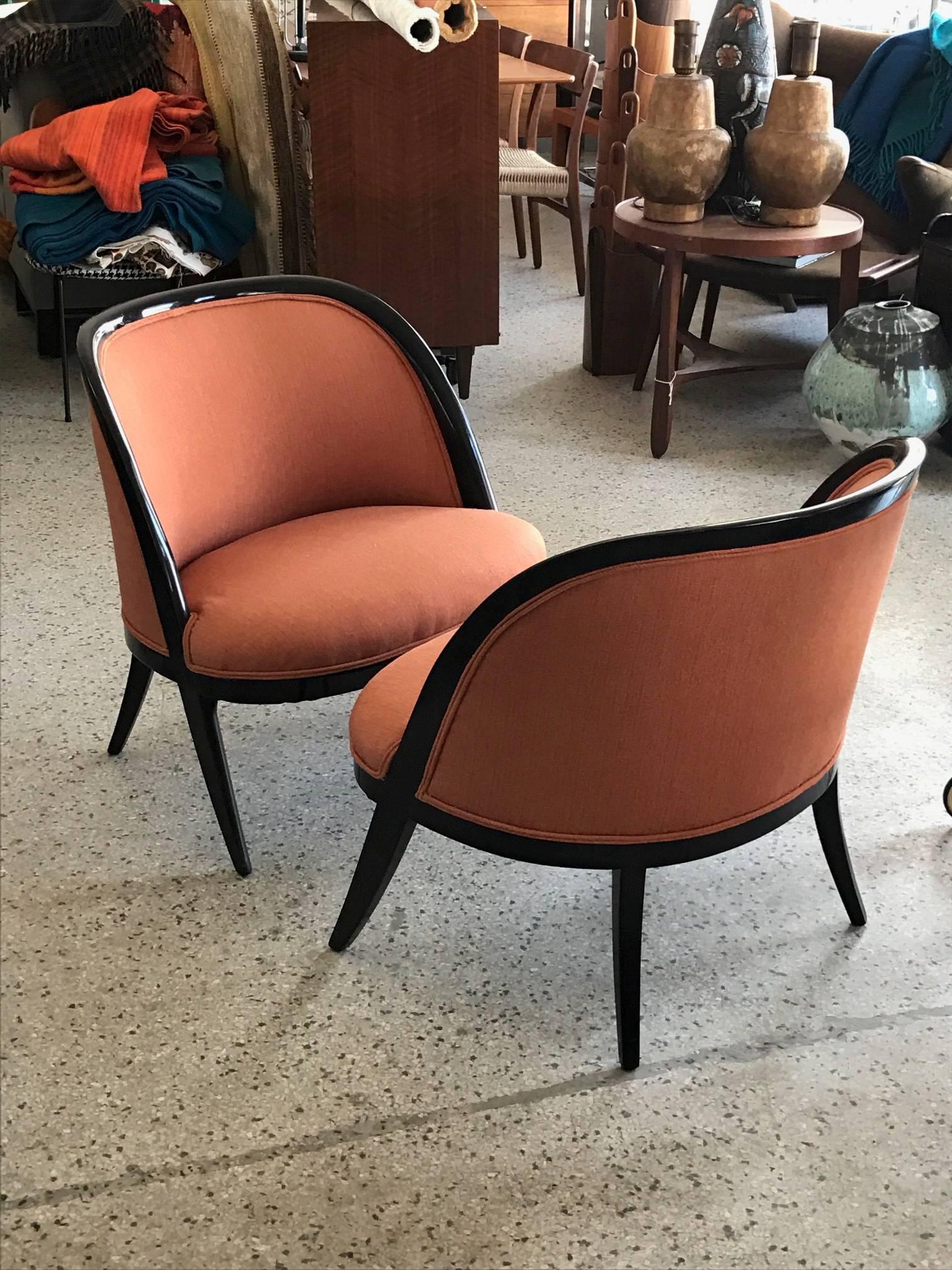 Pair of Elegant Harvey Probber Style Slipper Chairs 3