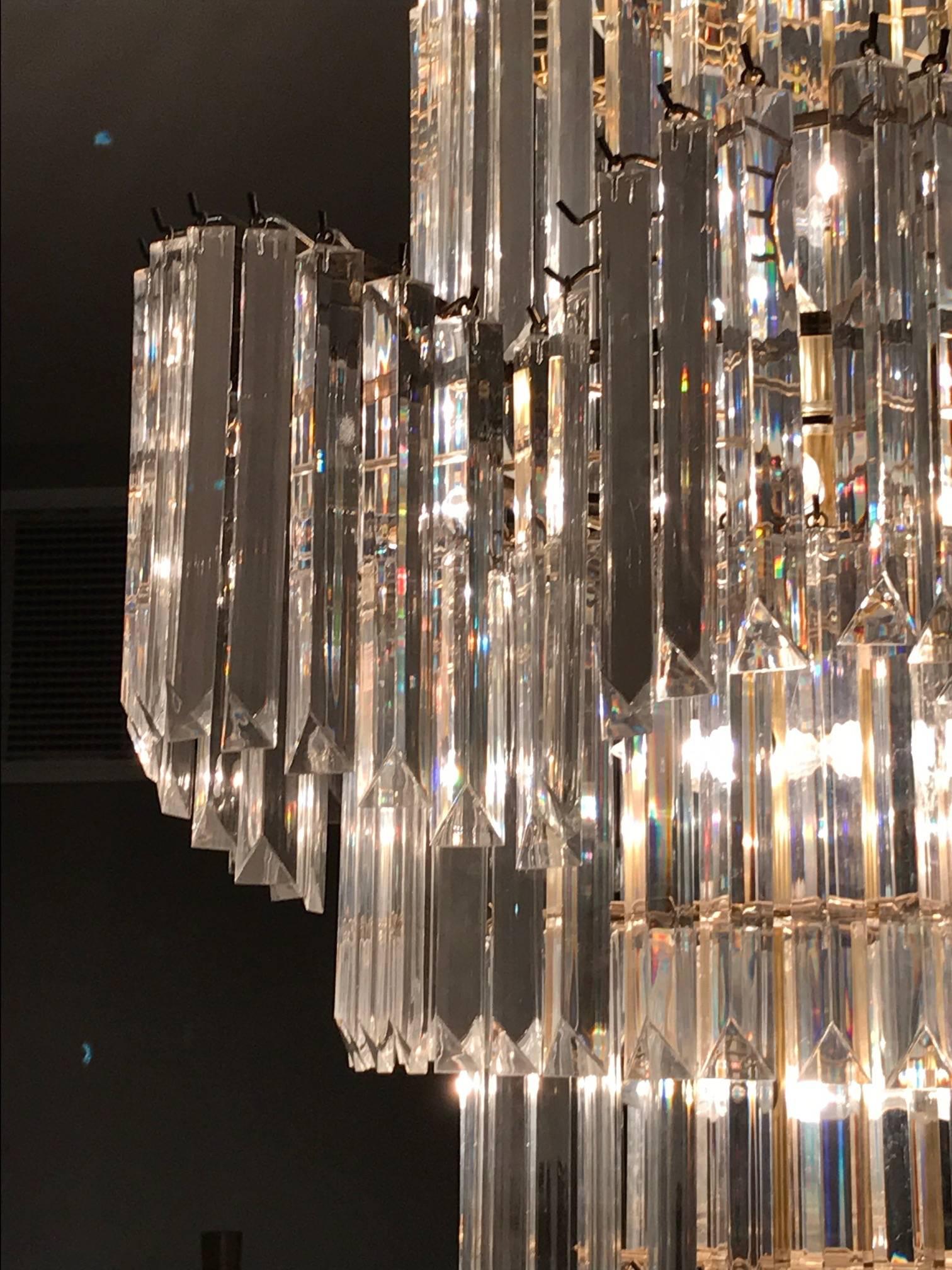 Late 20th Century Massive Eight-Tier Lucite Camer Style Chandelier by Triarch