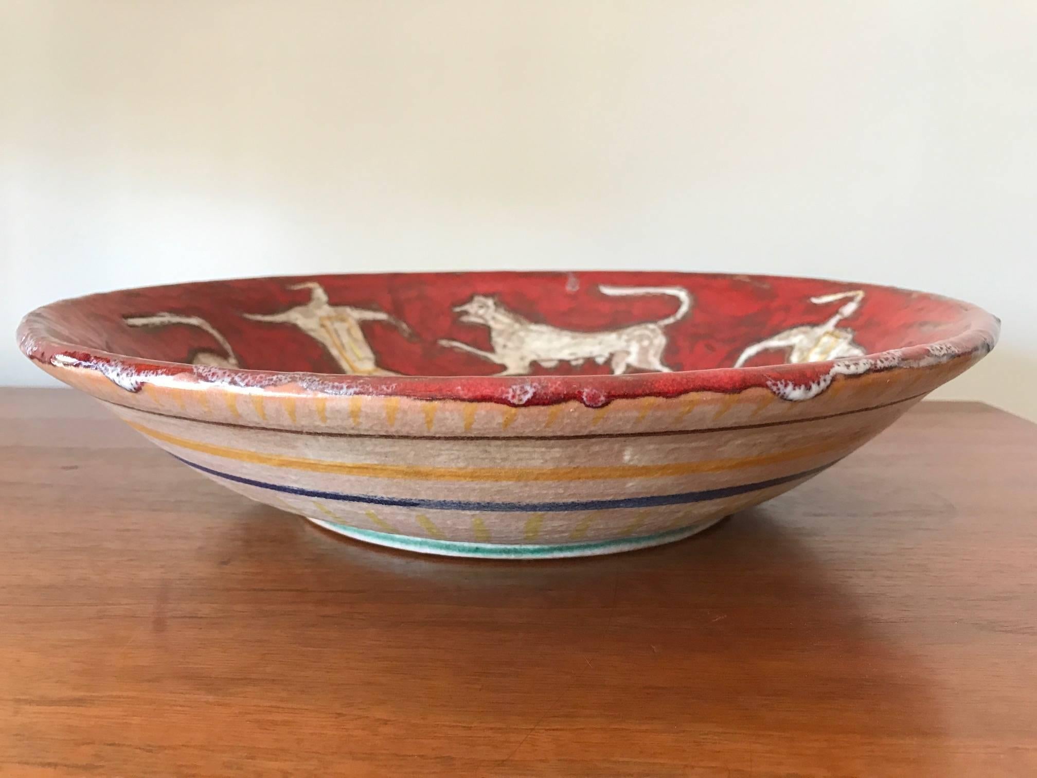 Mid-20th Century Eugenio Pattarino Ceramic Charger For Sale