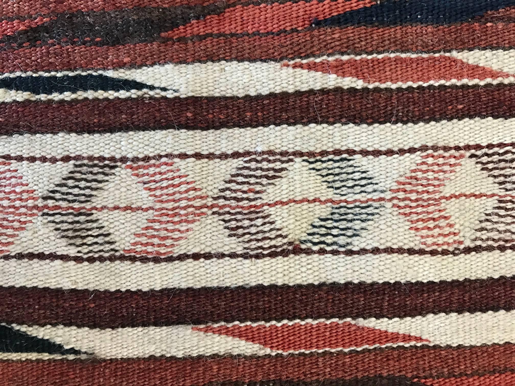 Rare Mexican Saltillo Sarape Traditional Woven Blanket, ca' 1910-1920's In Good Condition In St.Petersburg, FL