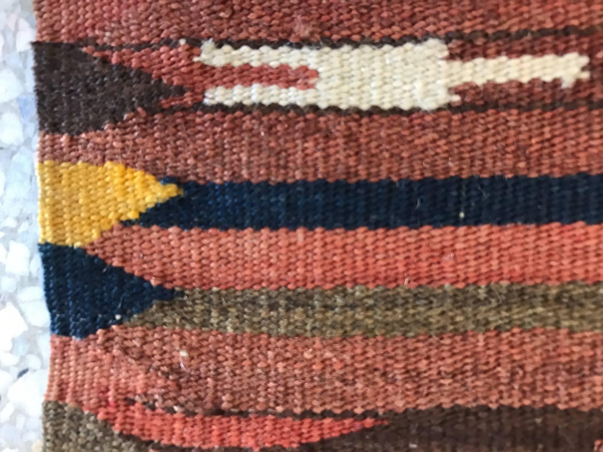 Early 20th Century Rare Mexican Saltillo Sarape Traditional Woven Blanket, ca' 1910-1920's