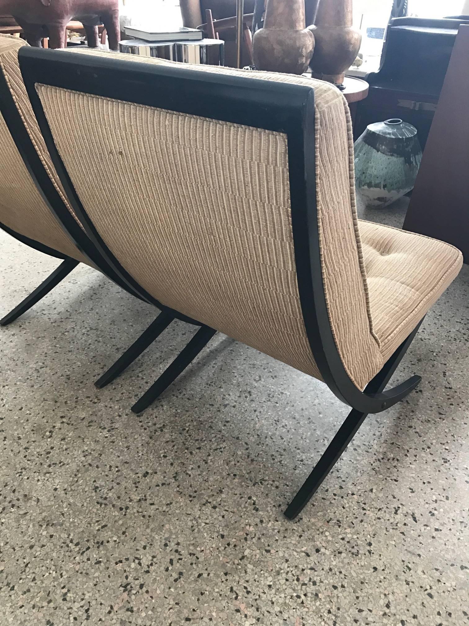 Pair of Elegant Scissor Chairs For Sale 1
