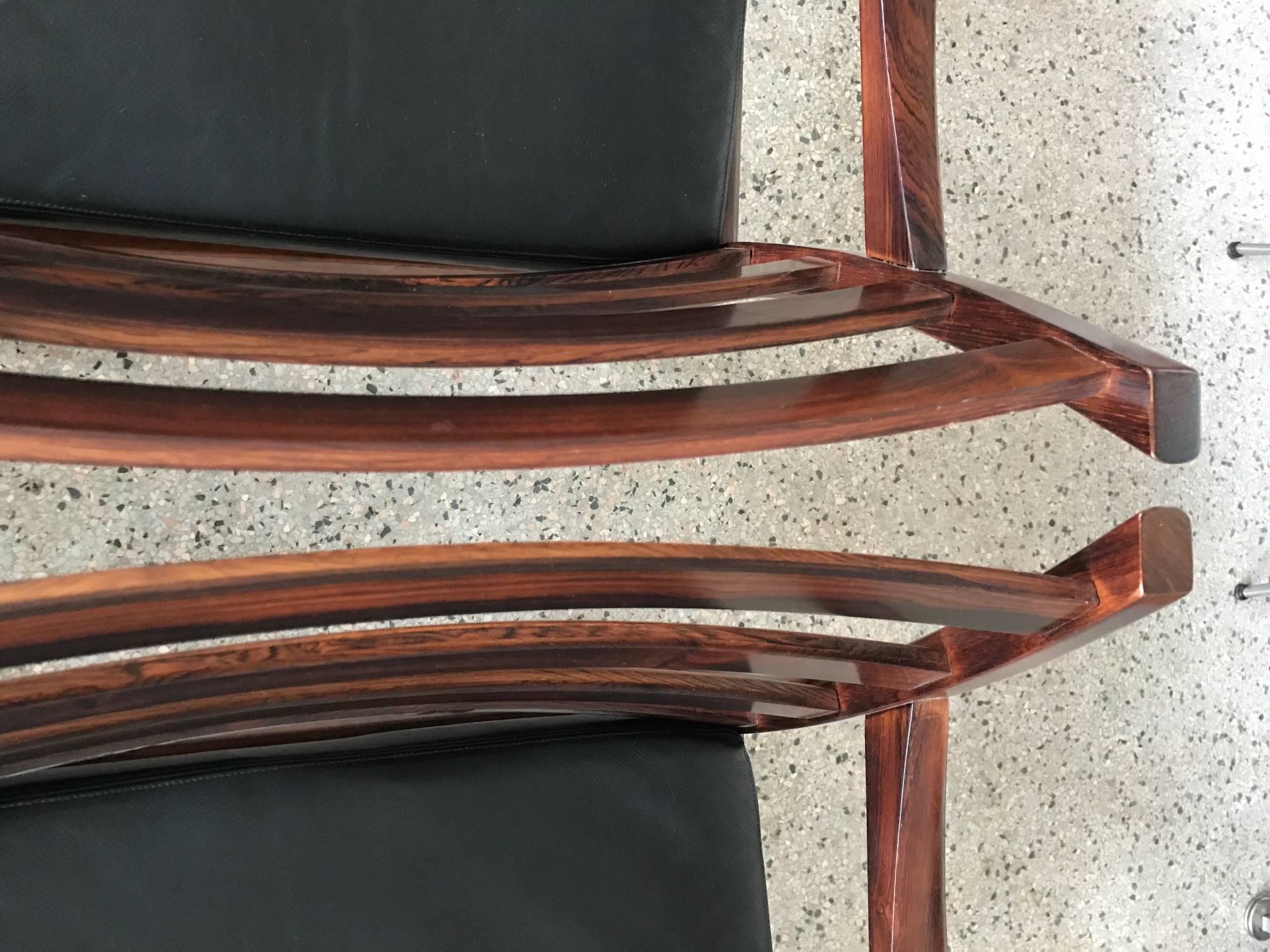 Pair of Fredrik Kayser Rosewood Chairs In Good Condition For Sale In St.Petersburg, FL