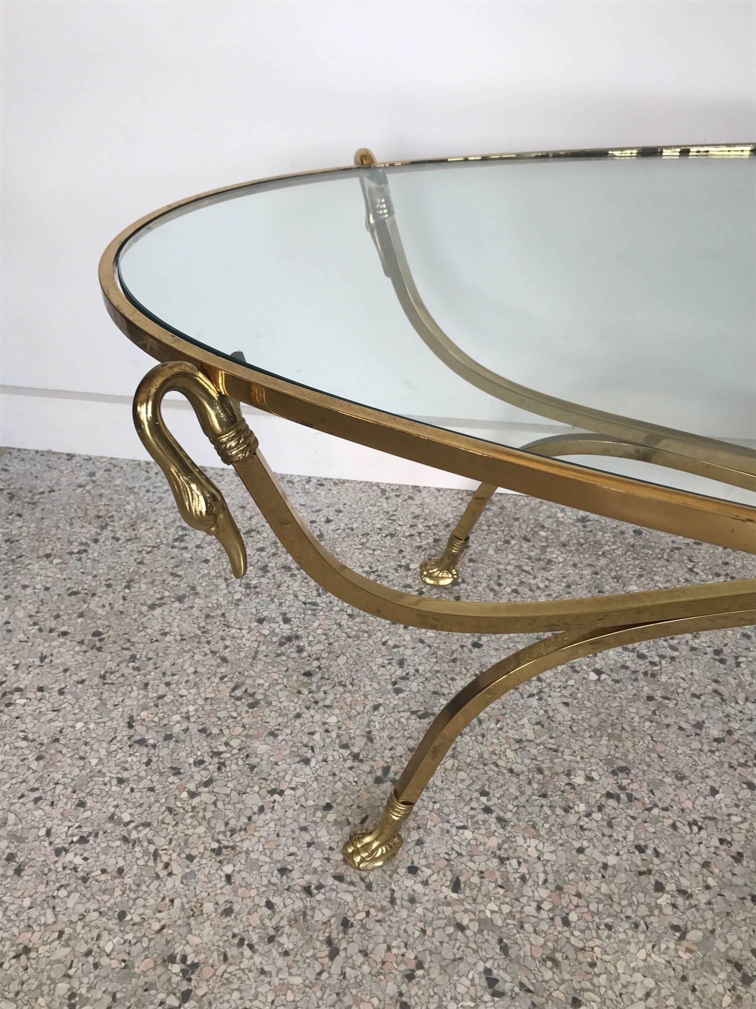 brass swan table