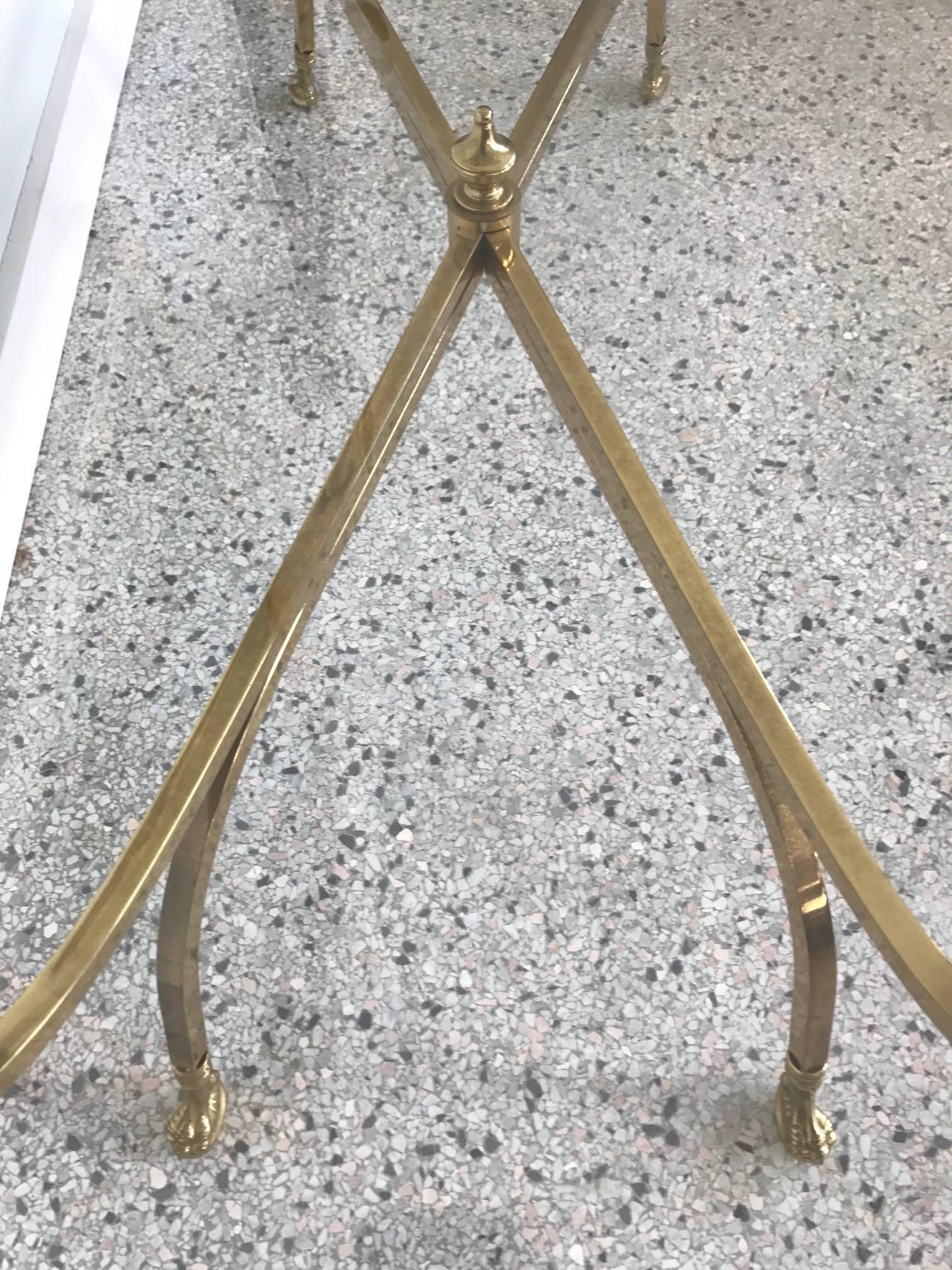 Italian Brass Swan Coffee Table, 1970s In Good Condition In St.Petersburg, FL