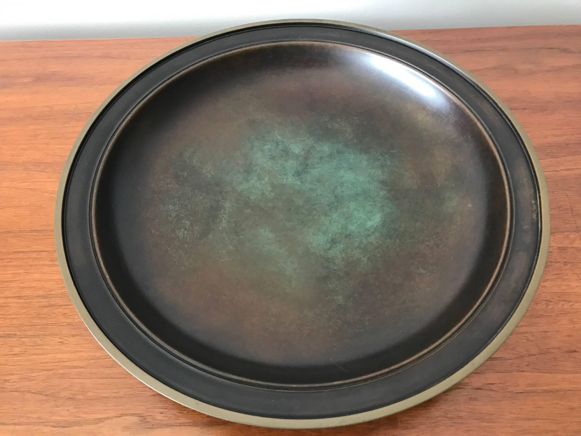 Modern Large Just Andersen Patinated Bronze Charger