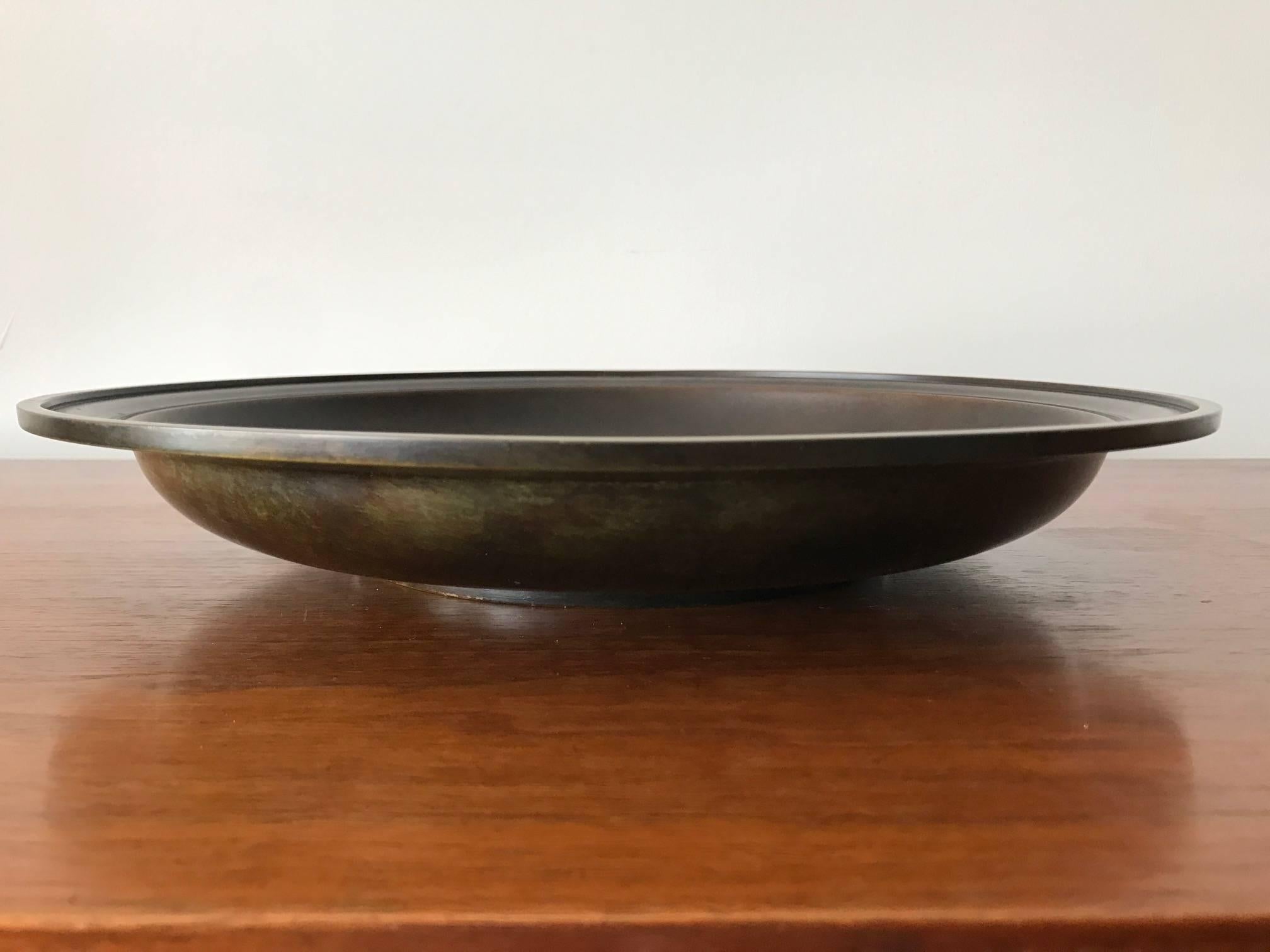 Mid-20th Century Large Just Andersen Patinated Bronze Charger