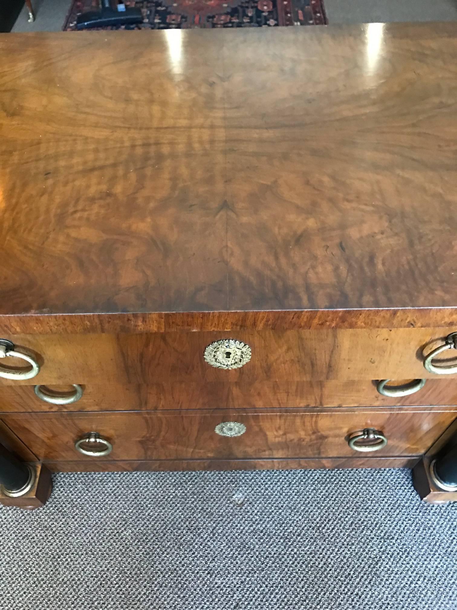 Pair of Elegant Empire Style Chests by Baker In Good Condition In St.Petersburg, FL
